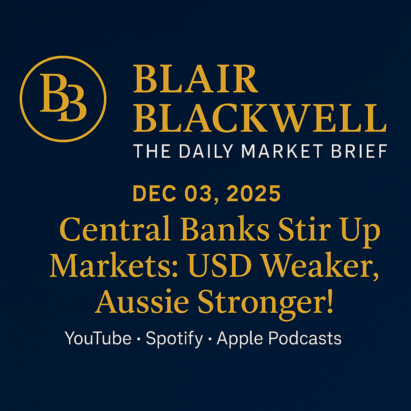 Central Banks Stir Up Markets: USD Weaker, Aussie Stronger! episode artwork
